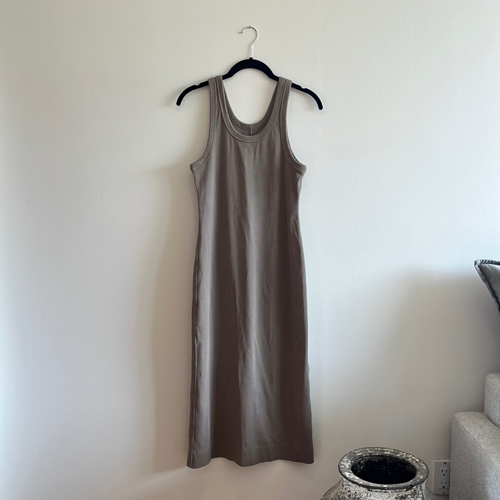Everlane Ribbed Cotton Tank Dress Beech - Small